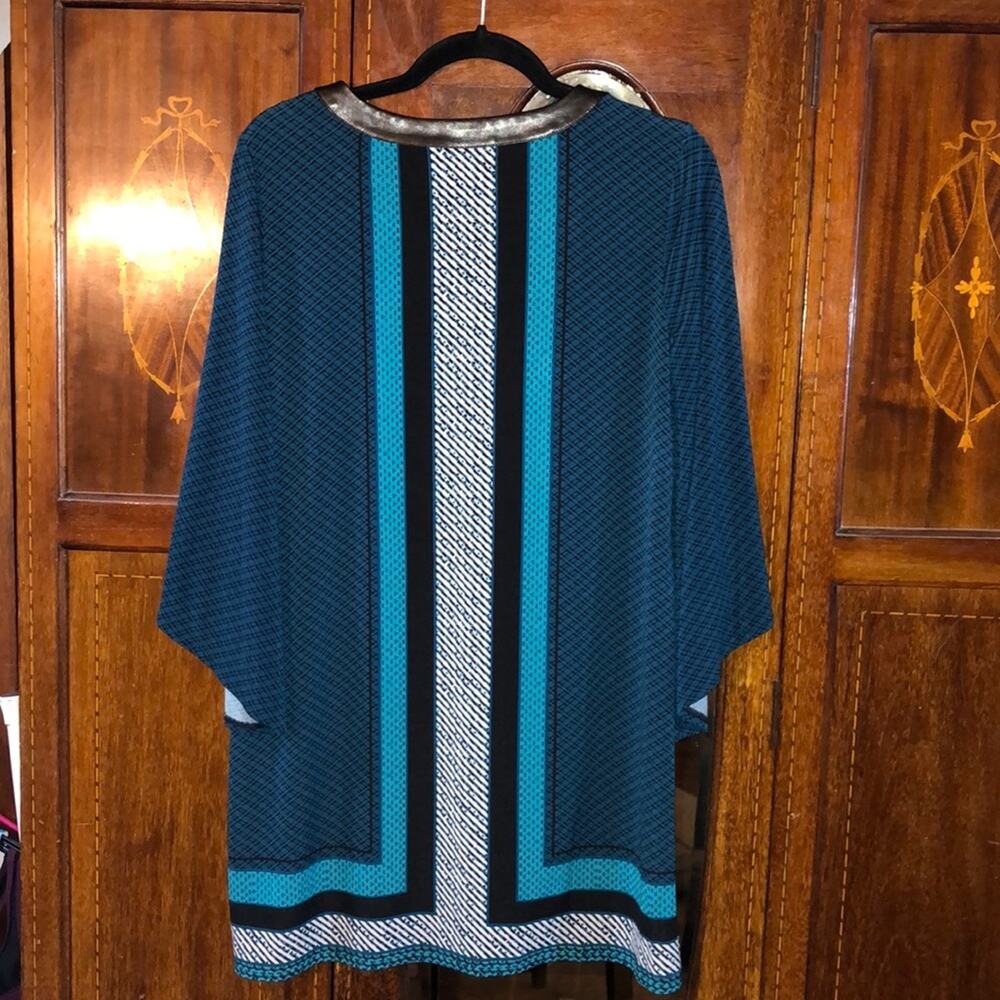 Alfani Professional Casual Color Block Professional Oversized Tunic Dress